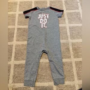 Nike Gray Kids Jumpsuit with Red Accents
